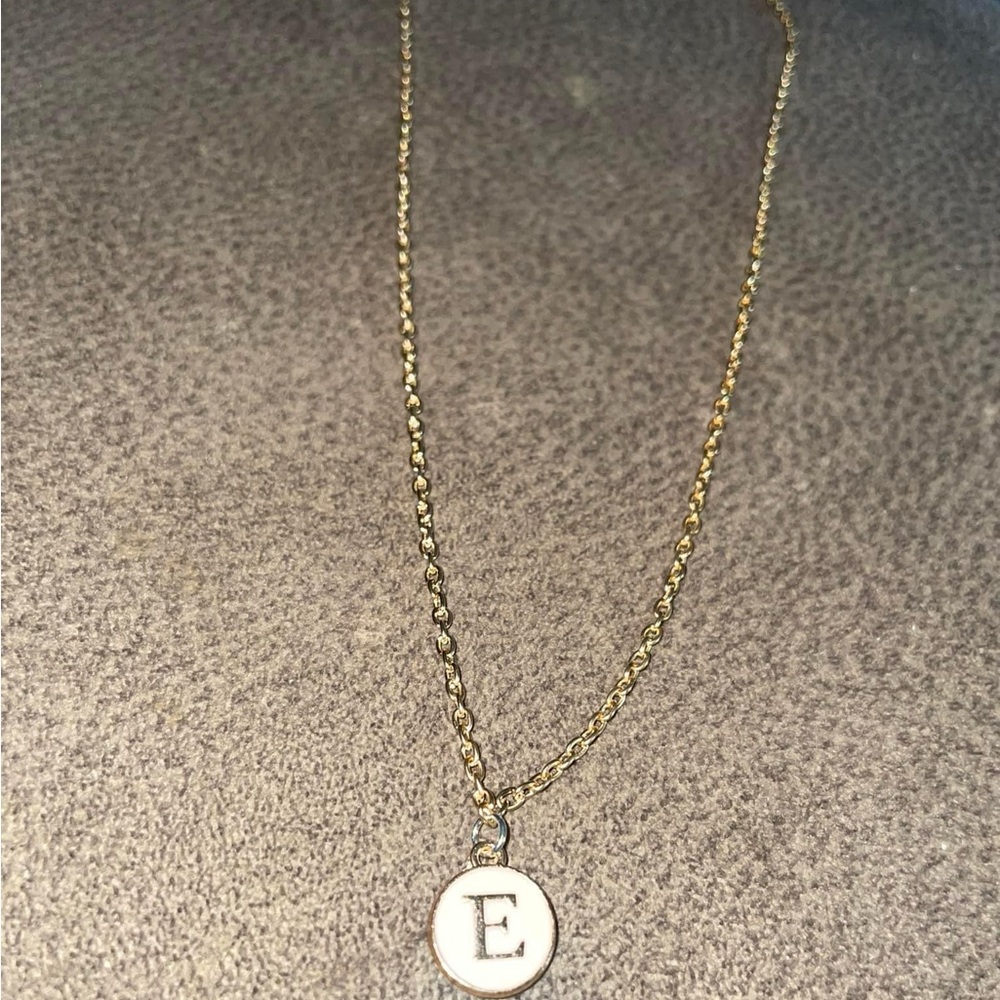 Silver or gold necklace with initial pendant